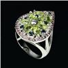 Image 2 : Natural Green Peridot Rhodolite Garnet Sapphire Ring