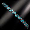 Image 1 : Natural Rare Brazil Neon Blue Apatite Bracelet