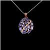 Image 1 : Natural Oval  Violet-Blue Tanzanite Pendant