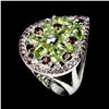 Image 2 : Natural Top Rich Green Peridot Rhodolite Garnet Ring