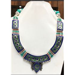 Tibet Hand Made Turquoise, Coral, Lapis Lazuli Necklace