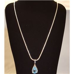 DAZZLING 3.5 CT SKY BLUE TOPAZ PENDANT