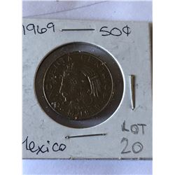 1969 Mexico 50 Cents in High Grade