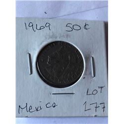 1969 Mexico 50 Cents in High Grade