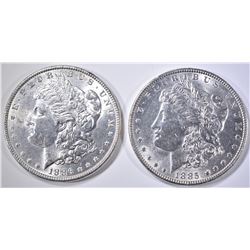 1885 & 1886 BU MORGAN DOLLARS