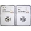 Image 1 : 2-1942 MERCURY DIMES, NGC MS-66 & 66 FB