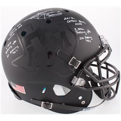 Johnny Manziel Signed  Texas AM Aggies Custom Matte Black Full-Size Authentic On-Field Helmet With M