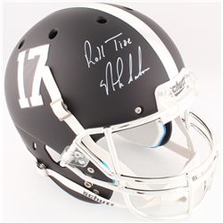 Nick Saban Signed Alabama Crimson Tide Custom Matte Black Full-Size Helmet Inscribed "Roll Tide" (Ra