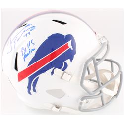 Tremaine Edmunds Signed Bills Full-Size Speed Helmet Inscribed "Bills Mafia" (Beckett COA)