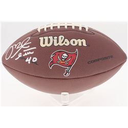 Mike Alstott Signed Buccaneers Logo Football (Radtke COA)