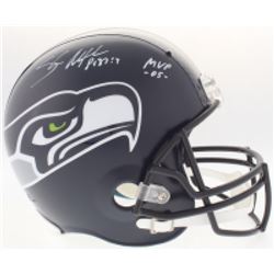 Shaun Alexander Signed Seahawks Full-Size Helmet Inscribed "MVP -05-" (Beckett COA)