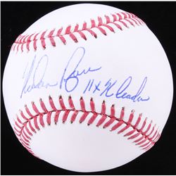 Nolan Ryan Signed OML Baseball Inscribed "11x K Leader" (Beckett COA)