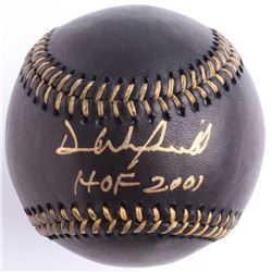 Dave Winfield Signed Black Leather OML Baseball Inscribed "HOF 2001" (JSA COA)