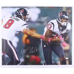 Arian Foster  Matt Schaub Signed Texans 21x24 Photo On Canvas (JSA COA)