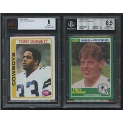 Lot of (2) Beckett Graded Dallas Cowboys Rookie Cards with 1978 Topps #315 Tony Dorsett RC (BVG 6)  