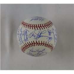 1986 Mets OML Baseball Team-Signed by (32) with Davey Johnson, Bud Harrelson, Jesse Orosco, Darryl S