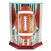 Image 1 : Premium Octagon Upright Football Display Case with Mirrored Back  Cherry Wood Base (New)