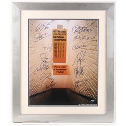 Notre Dame Fighting Irish Greats 23x27 Custom Framed Photo Display Signed by (14) with Joe Montana, 