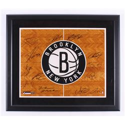 Brooklyn Nets 22.5x26.5 Custom Framed Photo Team-Signed by (12) with Tyshawn Taylor, Andrei Kirilenk