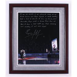 Brian Leetch Signed New York Rangers 22x26 Custom Framed Photo Display with Extensive Inscription (S