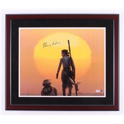 Daisy Ridley Signed "Star Wars: The Force Awakens" 22x26 Custom Framed Photo Display (PSA COA  Stein