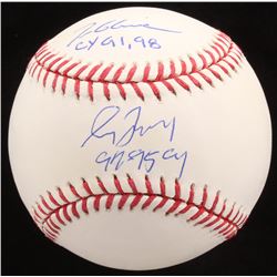 Tom Glavine  Greg Maddux Signed OML Baseball Inscribed "CY 91, 98"  "92-95 CY" (Radtke COA)