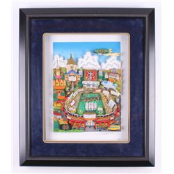 Charles Fazzino Signed LE "1988 Notre Dame Fighting Irish National Champions" 23.75x27.5 Custom Fram