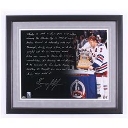 Brian Leetch Signed New York Rangers 22.5x26.5 Custom Framed Photo Display with Extensive Inscriptio