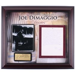 Joe DiMaggio Hand-Written "The Joe DiMaggio Diaries" 24x28 Custom Framed Diary Page Display (Steiner