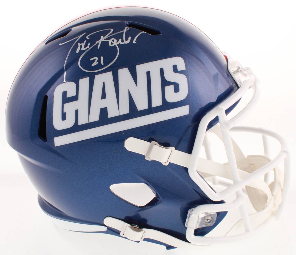 tiki barber signed helmet
