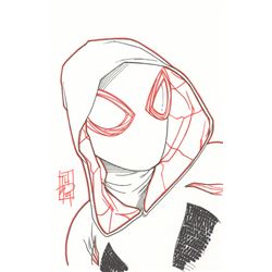 Tom Hodges - Spider-Gwen - Spider-Man - Marvel Signed ORIGINAL 5.5" x 8.5" Drawing on Paper (1/1)