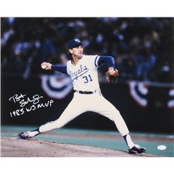 Bret Saberhagen Signed Kansas City Royals 16x20 Photo Inscribed "1985 WS MVP" (JSA COA)