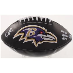 Justice Hill Signed Baltimore Ravens Logo Football Inscribed "Seven Nation Army" (Beckett COA)
