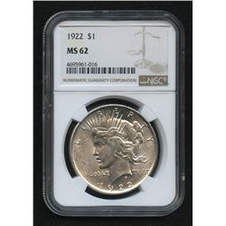 1922 Peace Silver Dollar (NGC MS62)