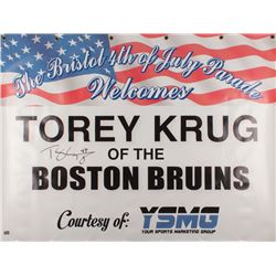 Torey Krug Signed Boston Bruins 35.5x47.5 Bristol 4th Of July Appearance Banner (Krug Hologram)