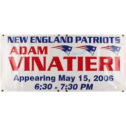 Adam Vinatieri Signed New England Patriots 21.75x47.5 YSMS Promo Banner (YSMS COA)