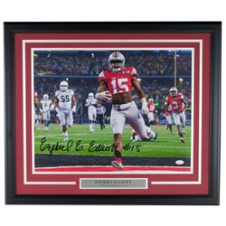 Ezekiel Elliott Signed Ohio State Buckeyes 22x27 Custom Framed Photo Display (JSA COA)