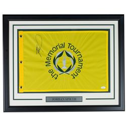 Jordan Spieth Signed The Memorial Tournament 21x27 Custom Framed Pin Flag Display (JSA COA)