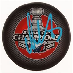 Alexander Ovechkin Signed 2018 Stanley Cup Champions Logo Hockey Puck (Fanatics Hologram)