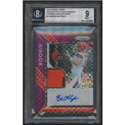 2018 Panini Prizm Rookie Patch Autographs Prizms Purple Power #1 Baker Mayfield #31/50 (BGS 9)