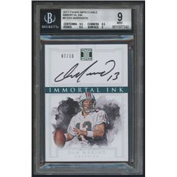 2017 Panini Impeccable Immortal Ink #8 Dan Marino #07/10 (BGS 9)