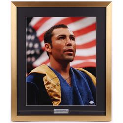Oscar De La Hoya Signed 22x26 Custom Framed Photo Display (PSA COA)