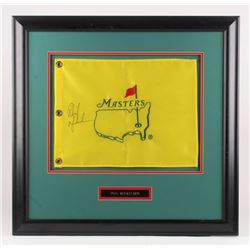 Phil Mickelson Signed Masters 27x28 Custom Framed Golf Pin Flag Display (JSA ALOA)