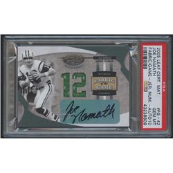 2005 Leaf Certified Materials Fabric of the Game Jersey Number #42 Joe Namath Autograph #11/12 (PSA 