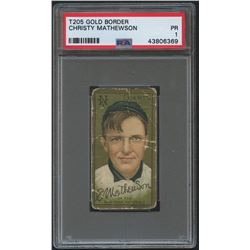 1911 T205 Gold Border #124 Christy Mathewson (PSA 1)