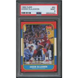 1986-87 Fleer #82 Hakeem Olajuwon RC (PSA 9)