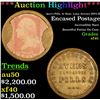 Image 1 : **Auction Highlight** Ayer's Pills, 3c Rose, Long Arrows (EP3).Ê Encased Postage 3c Grades xf+ (fc)