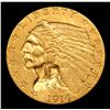 Image 2 : ***Auction Highlight*** 1914-p Gold Indian Quarter Eagle $2 1/2 Graded Choice Unc By USCG (fc)