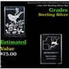 Image 1 : Massachusetts State Flower & Bird Mayflower & Chickadee 1.4oz .925 Sterling Silver Bar Grades