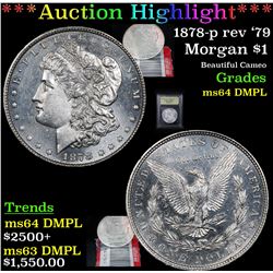 ***Auction Highlight*** 1878-p rev '79 Morgan Dollar $1 Graded Choice Unc DMPL By USCG (fc)